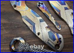 FALCON heat ano engraved Titanium scales for Spyderco Paramilitary 2 PM2