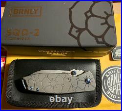 FREE SHIPPING BRNLY Rose SQD-2 Stonewashed M390 Rose Milled Scale Limited EDC
