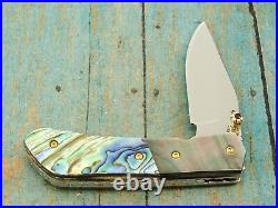 Fancy Custom Filed Ts Thailand 440c Abalone Pearl Linerlock Pocket Knife Knives
