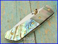 Fancy Hand Made Ts Abalone Pearl Custom Folding Pocket Knife Thailand Knives Nm