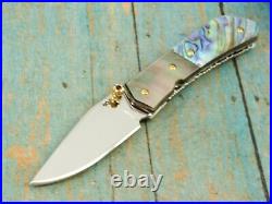 Fancy Hand Made Ts Abalone Pearl Custom Folding Pocket Knife Thailand Knives Nm