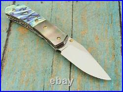 Fancy Hand Made Ts Abalone Pearl Custom Folding Pocket Knife Thailand Knives Nm