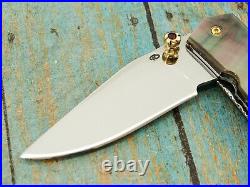 Fancy Hand Made Ts Abalone Pearl Custom Folding Pocket Knife Thailand Knives Nm