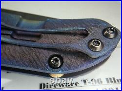 Fantastic Titanium Blue Purple Direware T-96 Knife M-390 Dark Tumbled $1595