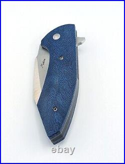 Fernando Medina Hellcat Custom Knife, WithCustom Blue Micarta & AEB-L Steel