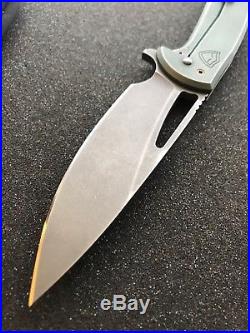 Ferrum Forge Knife Works Stinger XL Frame Lock Contours Green/Bronze 4 RARE