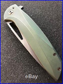 Ferrum Forge Knife Works Stinger XL Frame Lock Contours Green/Bronze 4 RARE