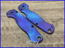 Flamed TOPO Engraved Titanium scales for Spyderco Paramilitary 2 PM2