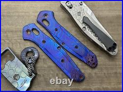 Flamed TOPO engraved Titanium Scales for Benchmade 940 Osborne