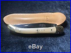 Forge De Laguiole 9cm Pocketknife With Matching Leather Sheath. $160 Retail. T12