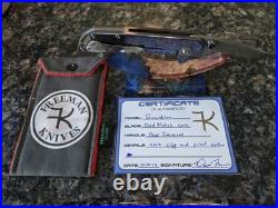 Freeman Knives Guardian Core Damascus Blade Folding Pocket Knife Black Timascus