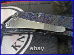 Freeman Knives Guardian Core Damascus Blade Folding Pocket Knife Black Timascus