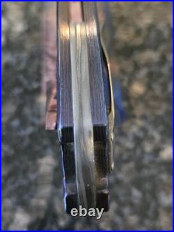 Freeman Knives Guardian Core Damascus Blade Folding Pocket Knife Black Timascus