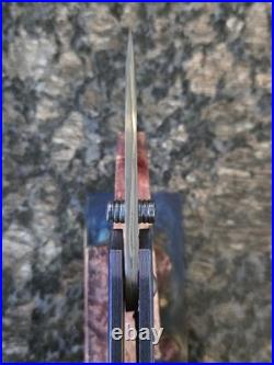 Freeman Knives Guardian Core Damascus Blade Folding Pocket Knife Black Timascus