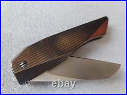 GTC Custom Integral 1-Off, Polished Pinstripe Mokuti Frame, Cowry-X, 3.35 Knife