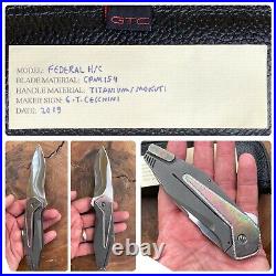 GTC Custom Knives by GUS Cecchini of Brazil Federal H/C Titanium & Mokuti CPM154