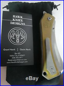 Gavin and Gavin Hawk Orbit 2 Titanium Handle Anodized Gold with Stonewashed Blade