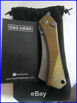 Gavin and Gavin Hawk Orbit 2 Titanium Handle Anodized Gold with Stonewashed Blade