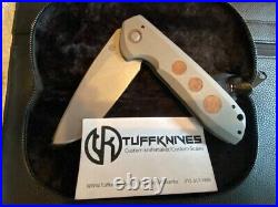Geoff Blauvelt Tuff Knife CTS-XHP Switch Tanto / Wood Inlays Full Titanium