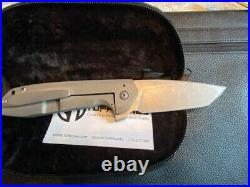 Geoff Blauvelt Tuff Knife CTS-XHP Switch Tanto / Wood Inlays Full Titanium