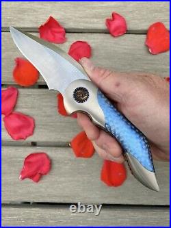 Glen Are Hovin Foniks Custom Knife Timascus Jeweled Chainmail Work Of Art New