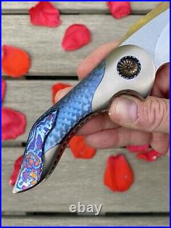 Glen Are Hovin Foniks Custom Knife Timascus Jeweled Chainmail Work Of Art New