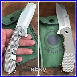 Graham Knives GL Custom Razel Flipper BOS S30V Blade Titanium Milled Handles