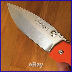 Grayman Dua folder knife NO RESERVE! Orange G10/Titanium handle 20CV blade