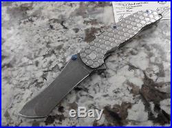 Grimsmo Knives Norseman #1080 Silver Honeycomb Blue with Timascus Thumb Stud