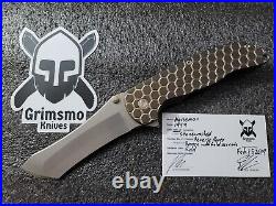 Grimsmo Knives Norseman #1959, Reverse Honeycomb, Dark Tumbled Bronze with Gold