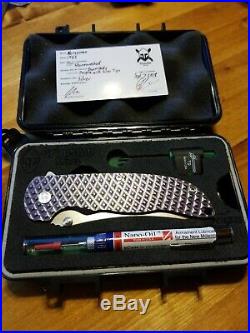 Grimsmo Knives Norseman, Diamond Pattern, Purple Anodized, Silver tip, with Case