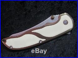 Grimsmo Knives Norseman-Tumbled Blade-Moonglow Inlays-Bronze Anodized Ti Frame