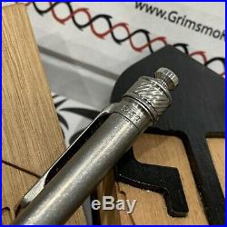 Grimsmo Knives SAGA Pen withRefill Naked Titanium Silver Ring & Button Norseman