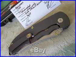 Grimsmo norseman honeycomb pattern purple withgold accents flipper knife