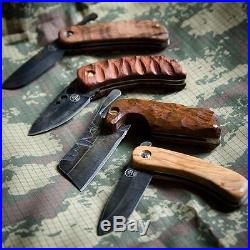 Hand Made Friction Folder (with Cleaver or Drop Point blade)