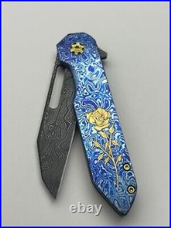 Hand Made Hand Engraved Framelock Folding Knife