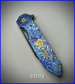 Hand Made Hand Engraved Framelock Folding Knife