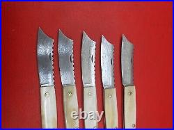 Handmade Dmascus Steel Fisher Pocket Folding Knife Camel Bone Handle K 298