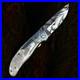 Handmade Feather Damascus steel Liner Lock pocket Folding Outdoor Hunting knife