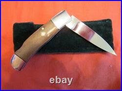 Handmade Folding Knife. W. C. Davis. Oosik Lockback Unused. Excellent