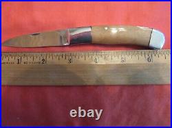 Handmade Folding Knife. W. C. Davis. Oosik Lockback Unused. Excellent