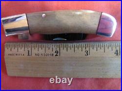 Handmade Folding Knife. W. C. Davis. Oosik Lockback Unused. Excellent