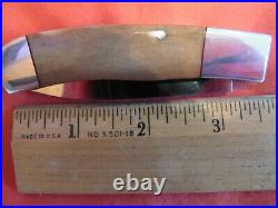 Handmade Folding Knife. W. C. Davis. Oosik Lockback Unused. Excellent