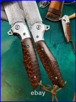 Handmade Japanese Vg10 Damascus Folding Knife Rescue Tool Snakewood Ball Bearing