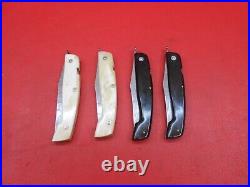 Handmade Pattern Damascus Friction Folder Knife Horn & Bone Handle 4Pcs F244