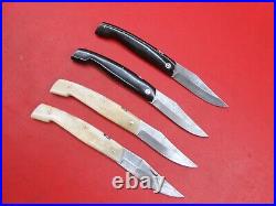 Handmade Pattern Damascus Friction Folder Knife Horn & Bone Handle 4Pcs F244