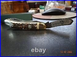 Hen & Rooster Pocket Knife Sowbelly 4 Cuttin Horse Series Stag 3- 1095 Blades