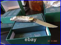 Hen & Rooster Pocket Knife Sowbelly 4 Cuttin Horse Series Stag 3- 1095 Blades