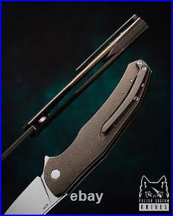 Herman Knives Ishtar 275 Bronze Titanium handle, Bohler M398 blade