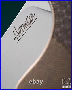 Herman Knives Ishtar 275 Bronze Titanium handle, Bohler M398 blade